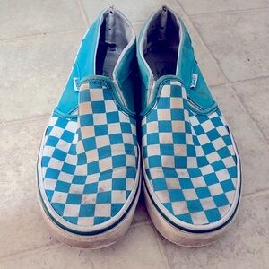 Teal checkered vans